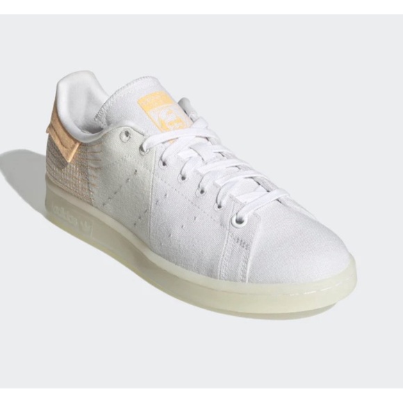 Adidas Stan Smith PrimeBlue Cyrstle White/ Acid Orange NIB SZ 9 - Picture 4 of 14